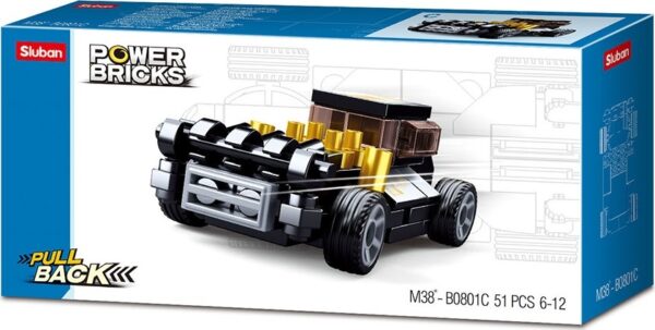 Sluban Power Bricks M38-B0801C natahovací autíčko černé