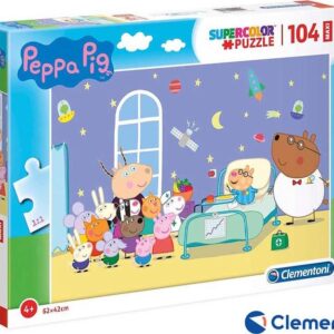 Clementoni - Puzzle Supercolor Maxi 104 Prasárko Peppa