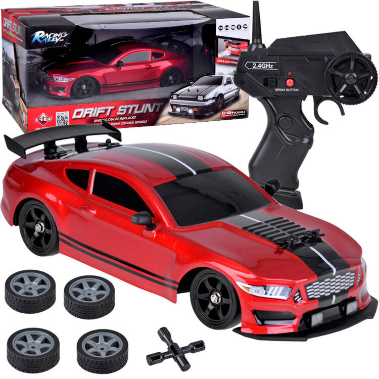 Autíčko na dálkové ovládání RC Drift 4x4 s LED osvětlením a kouřovým efektem červené