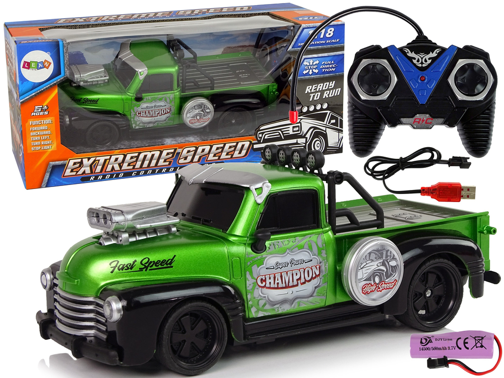 Auto Pick-Up na dálkové ovládání R/C 1:18 zelené