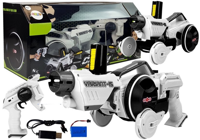 Auto na dálkové ovládání R/C pistole 2v1 bílé