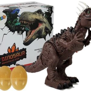  Chodící dinosaurus T-Rex s efekty a projektorem hnědý