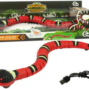  Had na dálkové ovládání RC červený s černými pruhy