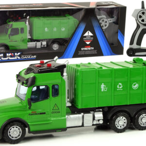  Popelářský Kamion na dálkové ovládání se zvuky a světly zelený