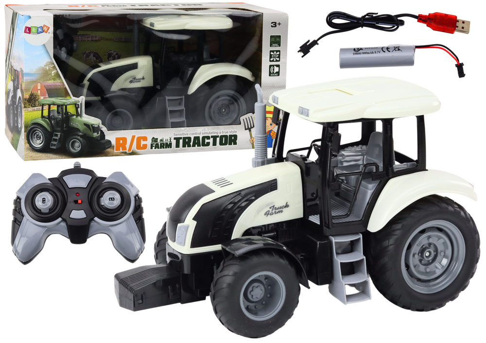 RC traktor na dálkové ovládání 2.4G se zvuky bílý