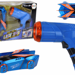  Sportovní autíčko jezdící po stěnách a stropě na laser modré