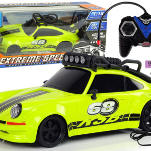 Sportovní auto 1/18 zelené Dálkové ovládání rezervní kolo