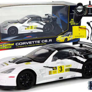  Sportovní auto na dálkové ovládání RC Corvette C6R 1:18 bílé