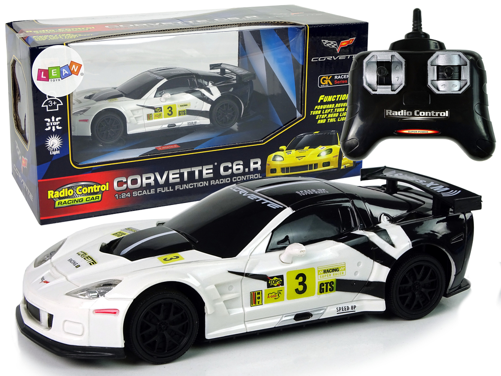 Sportovní auto na dálkové ovládání RC Corvette C6R 1:24 bílé