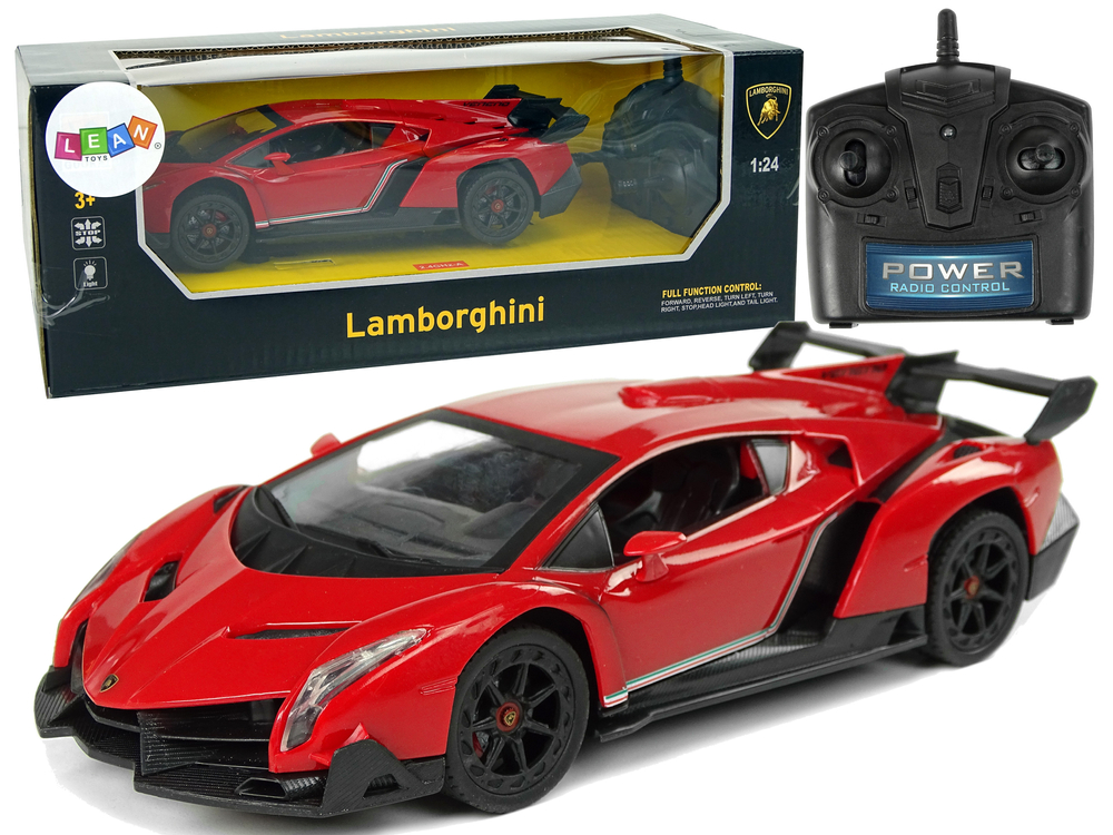 Sportovní auto na dálkové ovládání RC Lamborghini Veneno 1:24 červené