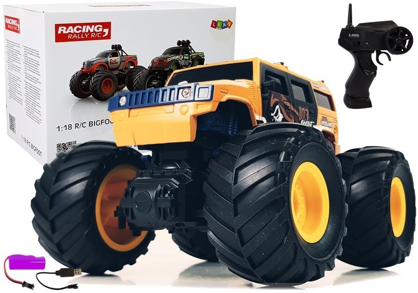 Terénní auto Bigfoot na dálkové ovládání R/C 1:18 žluté