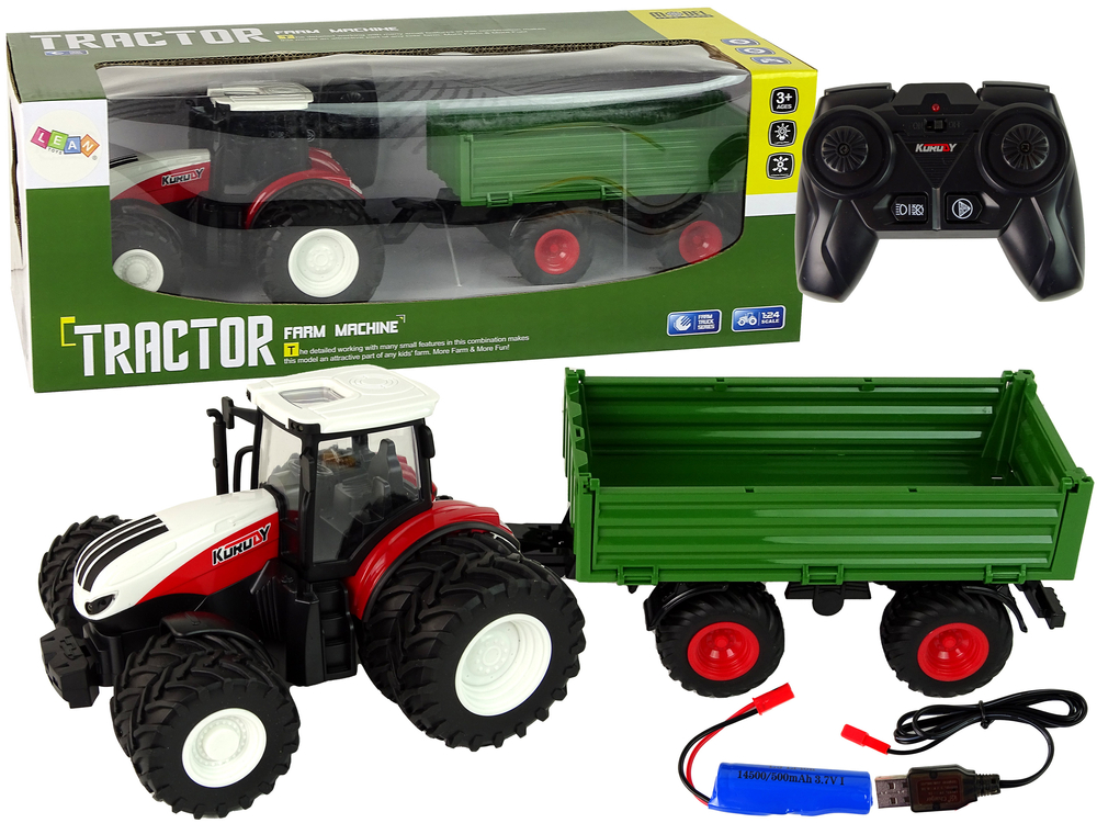 Traktor s přívěsem na dálkové ovládání 1:24