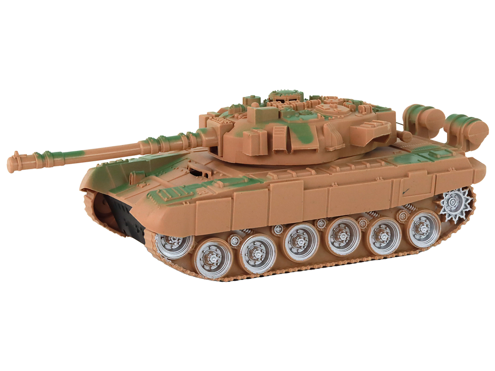 Vojenský tank 1:18 na dálkové ovládání RC s efekty 27 MHz pískový - Obrázek 2