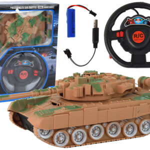 Vojenský tank 1:18 na dálkové ovládání RC s efekty 27 MHz pískový