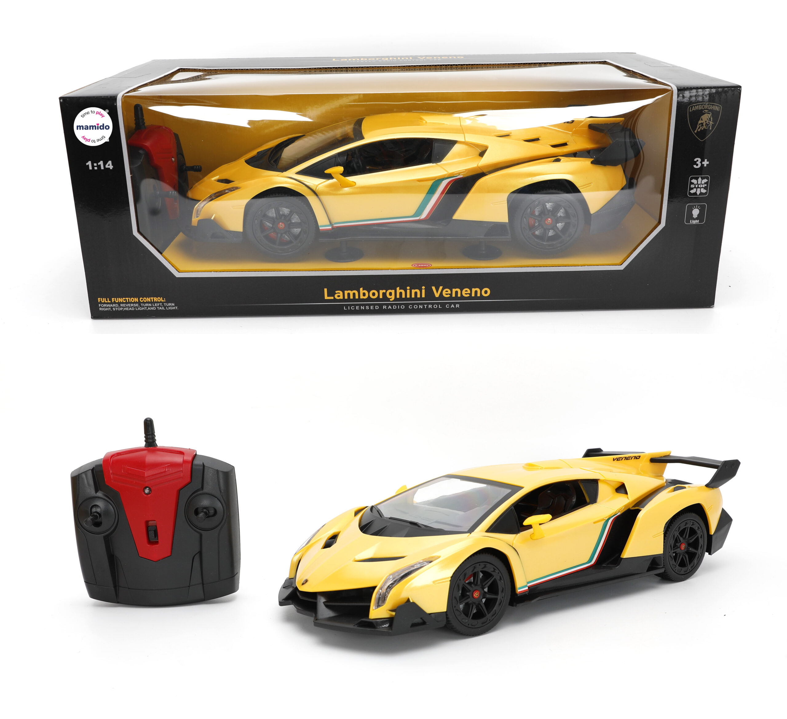 Mamido Autíčko na dálkové Lamborghini Poison 1:14 se světly žluté