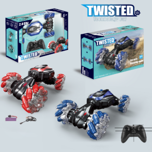 Mamido Autíčko na dálkové ovládání + Ovládání pohybem ruky Twisted 360° 4x4 modré