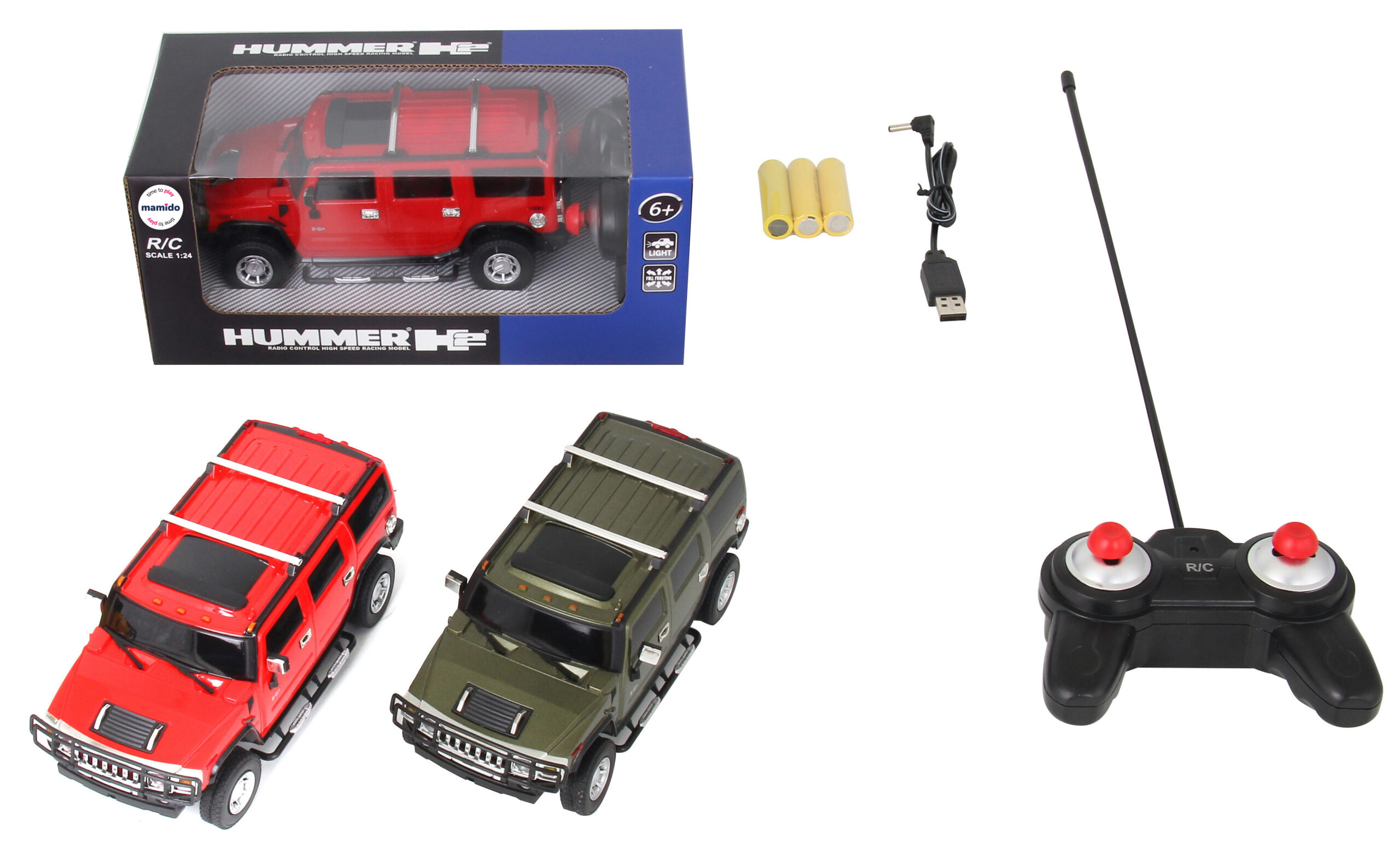 Mamido Auto na dálkové ovládání Hummer H2 R/C 1:24 červené - Obrázek 2
