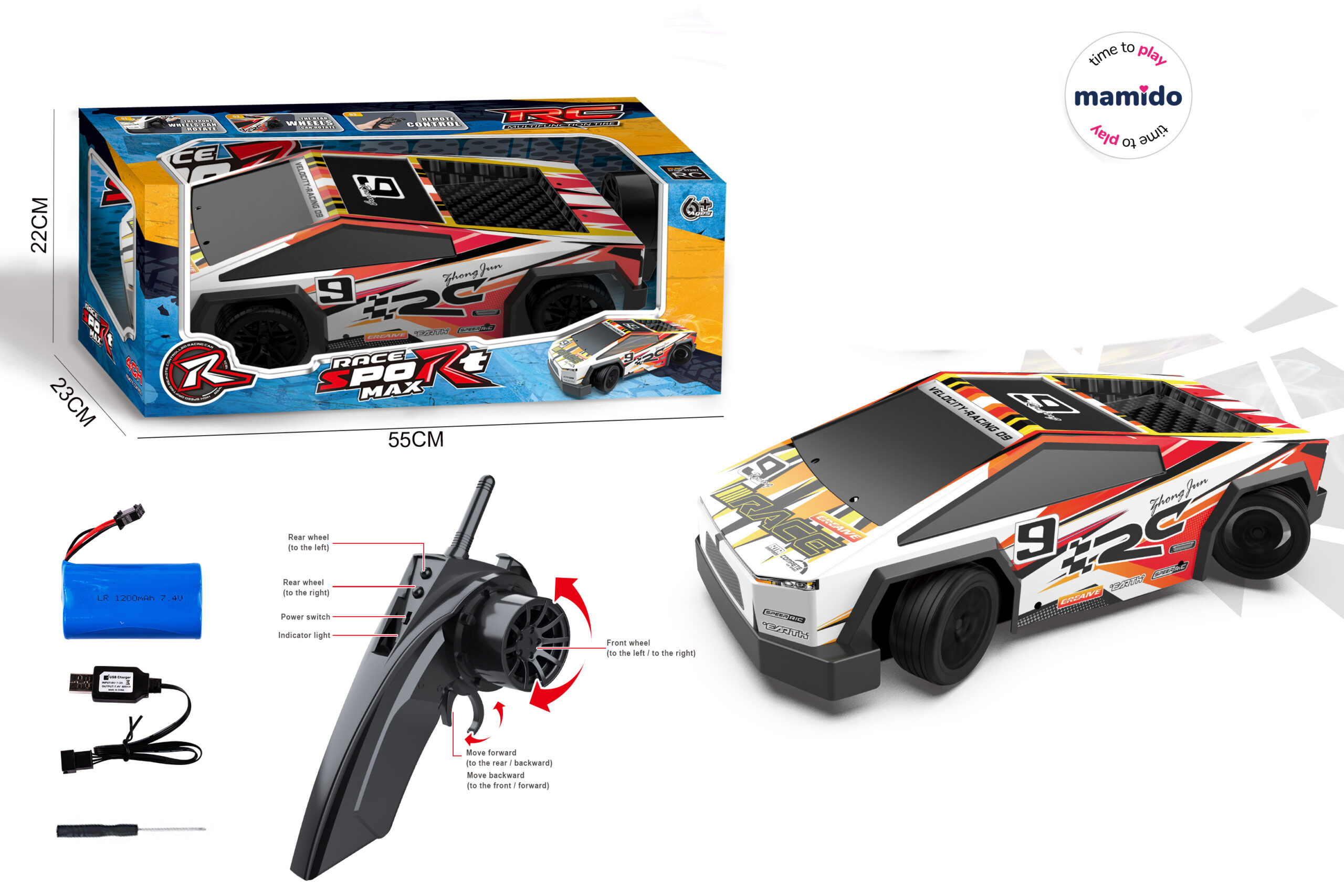 Mamido Auto na dálkové ovládání Race Sport Max červené