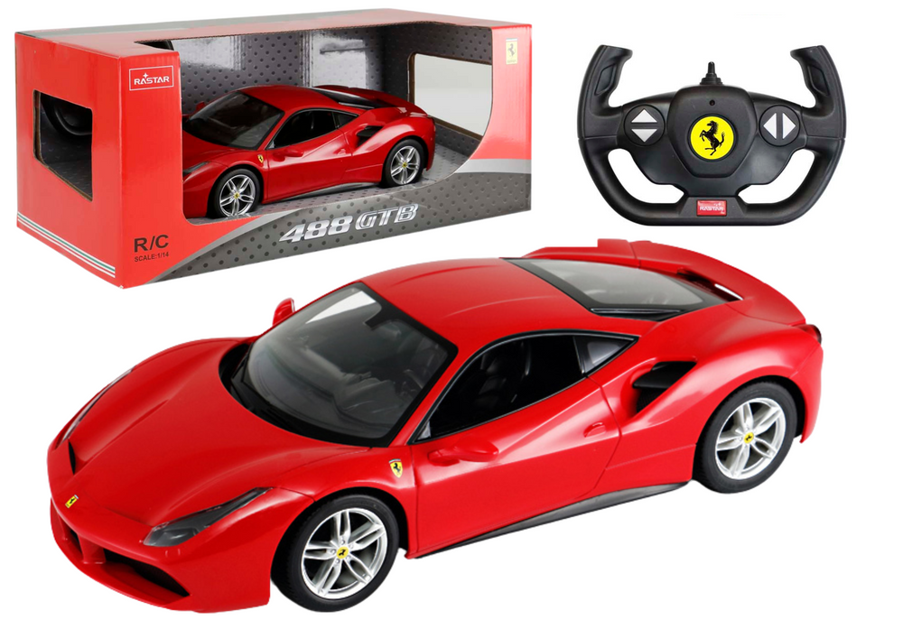 RASTAR Auto na dálkové ovládání R/C Ferrari 488 GTB 1:14 Rastar červené