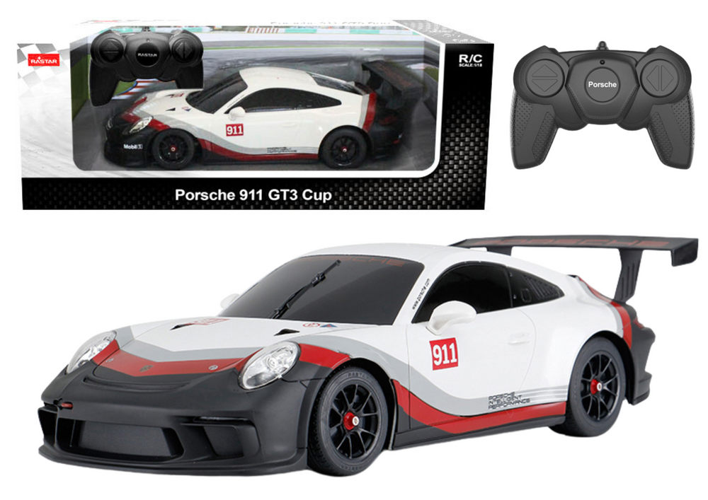 RASTAR Auto na dálkové ovládání R/C Porsche 911 GT3 1:18 Rastar bílé