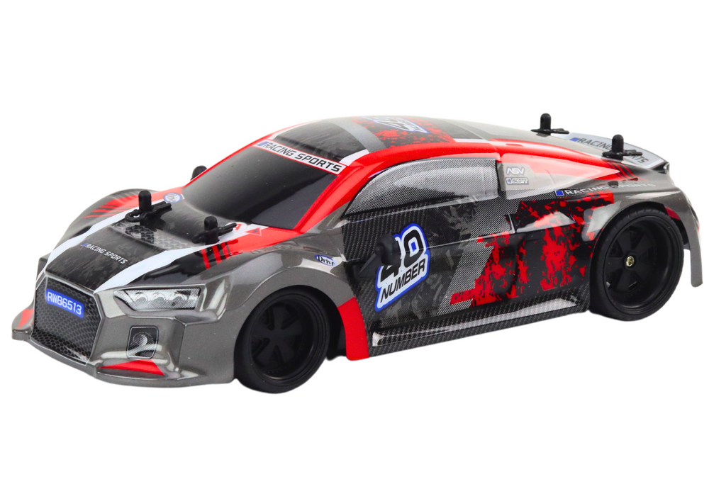 RC auto na dálkové ovládání 1:18 gumová kola Drift červené - Obrázek 2