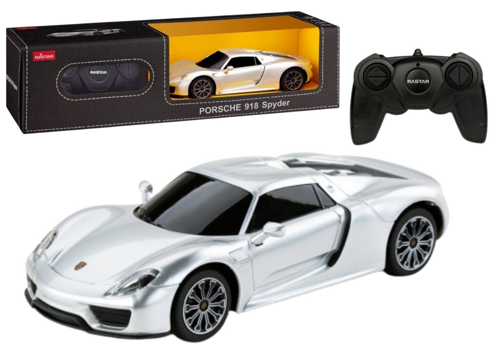 Sportovní autíčko Porsche 918 Spyder na dálkové ovládání RC 1:24 stříbrné