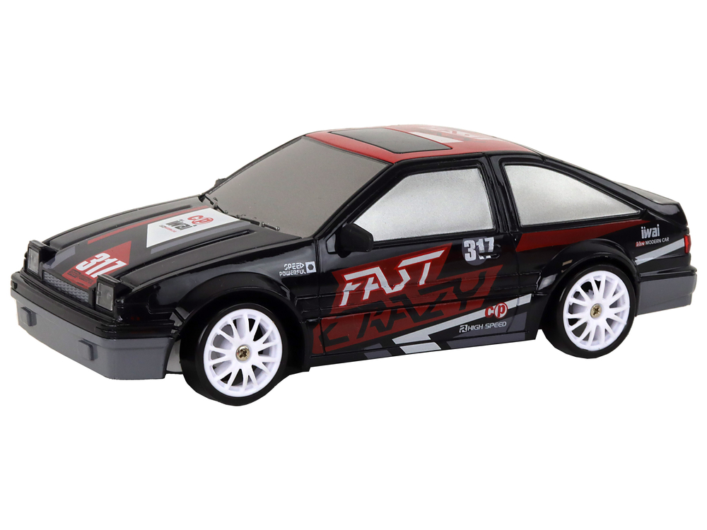 Sportovní autíčko na dálkové ovládání R/C 1:24 s vyměnitelnými koly černé - Obrázek 2