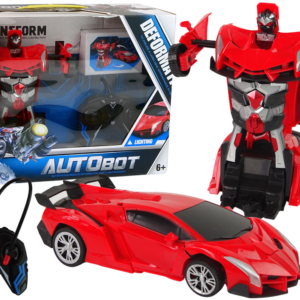 Auto Robot Transformers 2v1 na dálkové ovládání RC červený