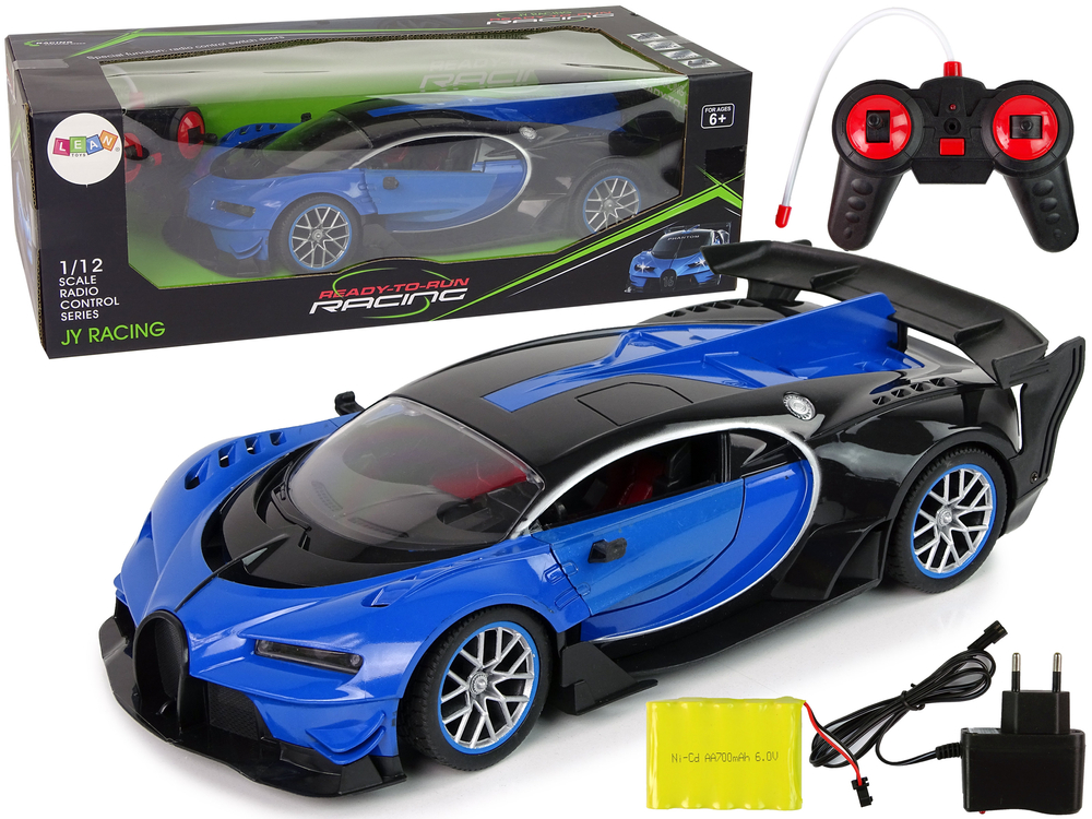 Dálkově ovládané auto Bugati Chiron Dálkové otevírání dveří modré 1:12