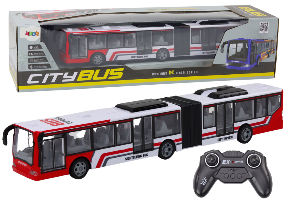Dálkově ovládaný městský autobus RC červeno-bílý