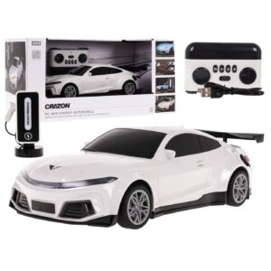Elektrické auto na dálkové ovládání R/C s nabíjecí stanici bílé