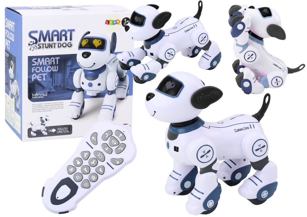 Interaktivní robotický pes na dálkové ovládání tančí a plní příkazy modrý