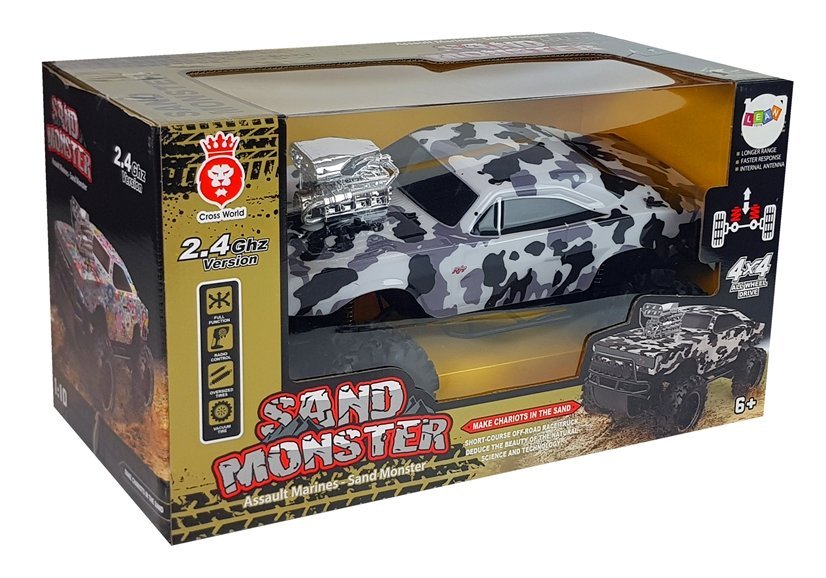 Auto na dálkové ovládání R/C 4x4 bílo-černé maskáčové - Obrázek 2