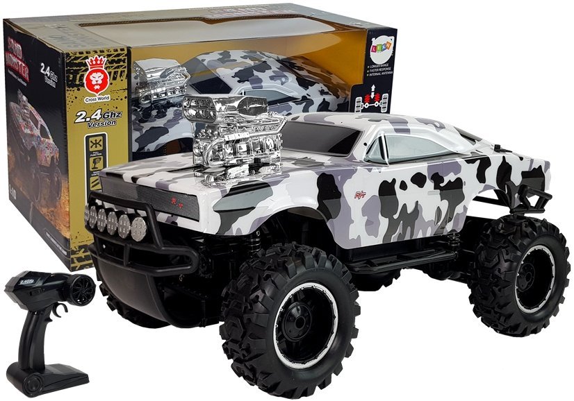 Auto na dálkové ovládání R/C 4x4 bílo-černé maskáčové